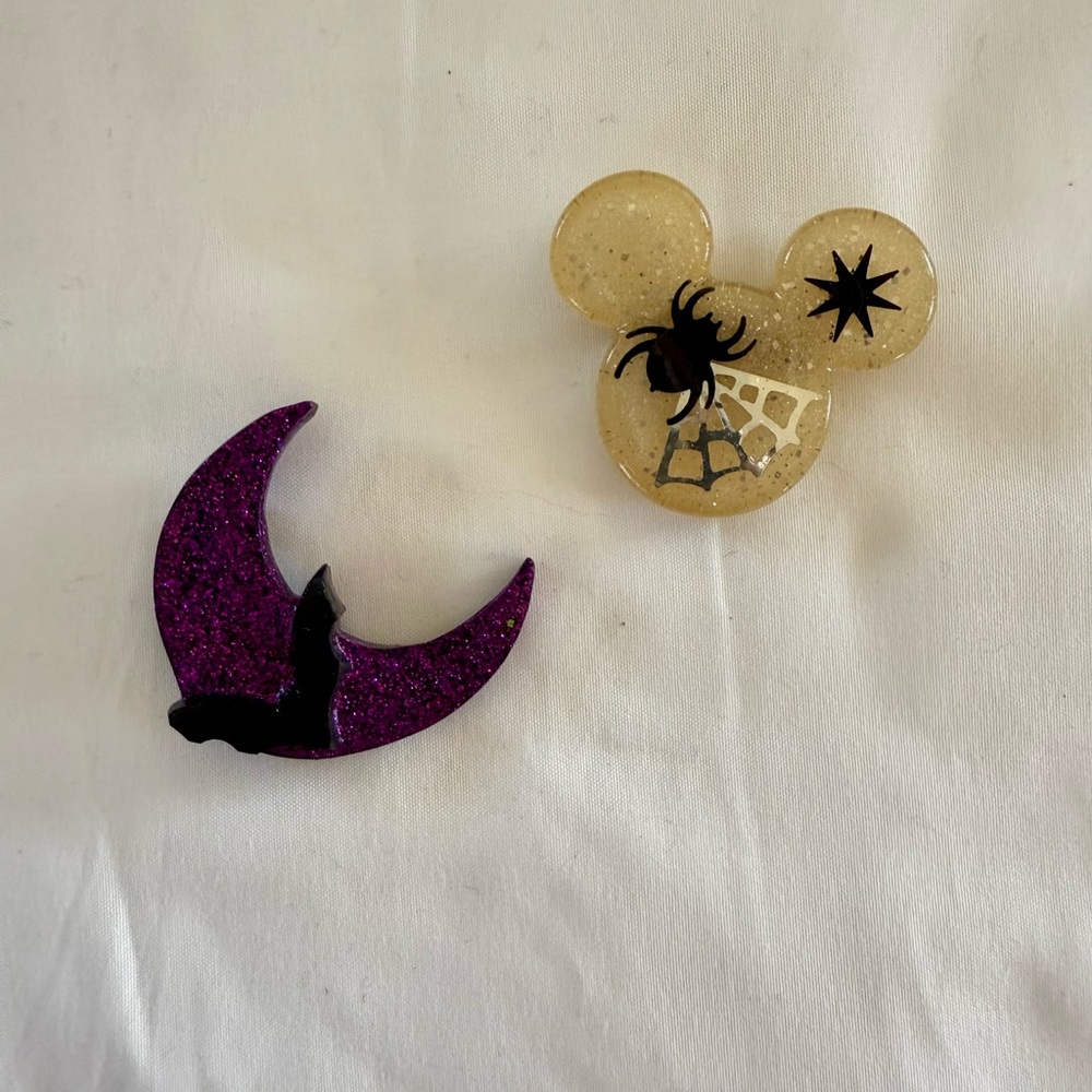 Mickey and moon brooch
